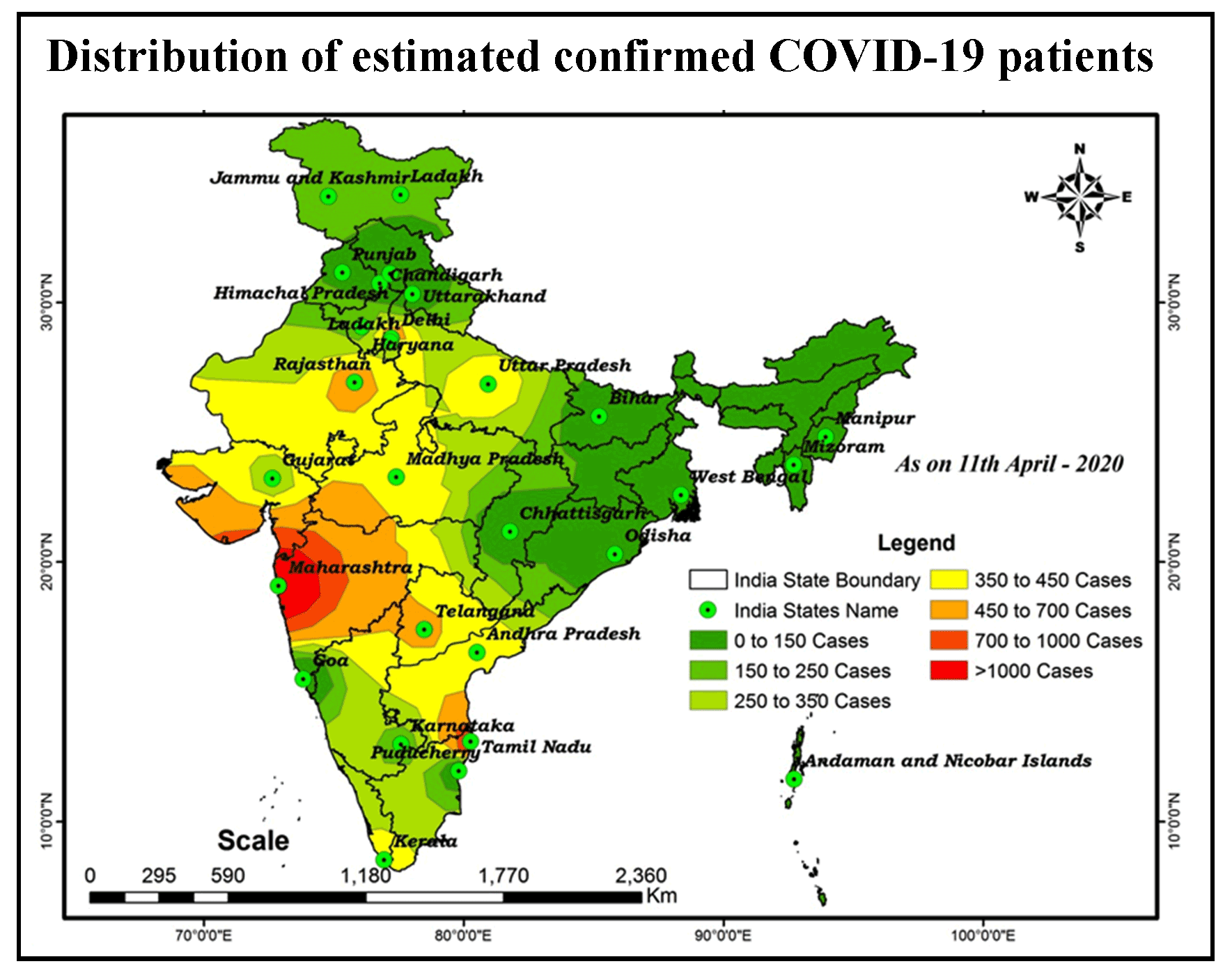 Distribution and Trend Analysis of COVID-19 in India: Geospatial Approach