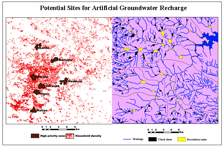 Feasibility of Artificial Groundwater Recharge Structures for Urban and Rural Environment of Ranchi in India using Geospatial Technology